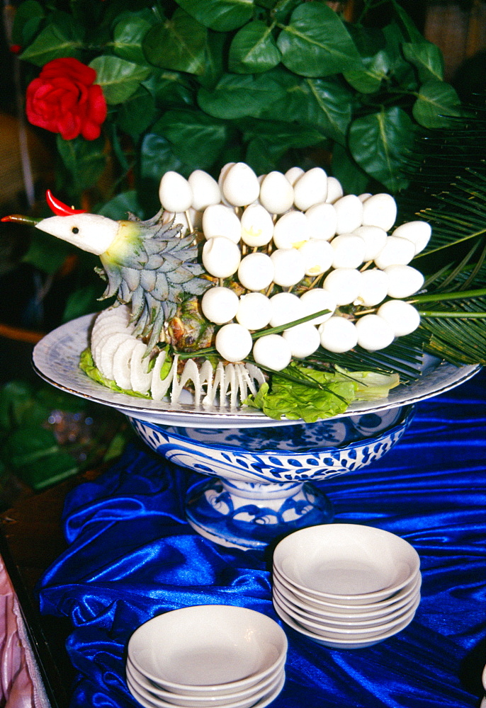 Food display at restuarant in Hue, Vietnam