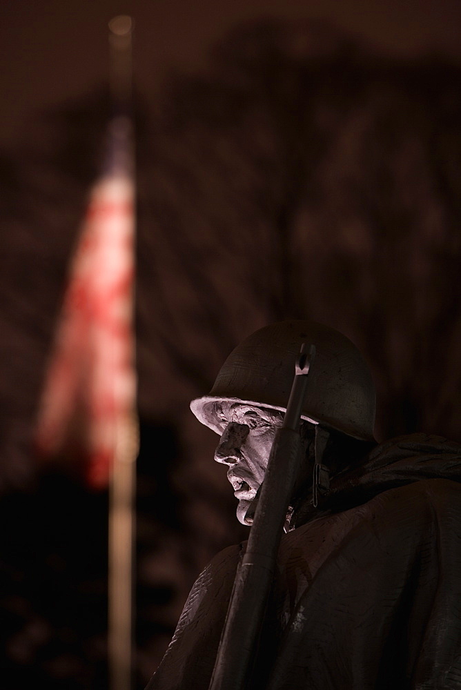 Close-up of a statue of army soldiers, Korean War Memorial, Washington DC, USA