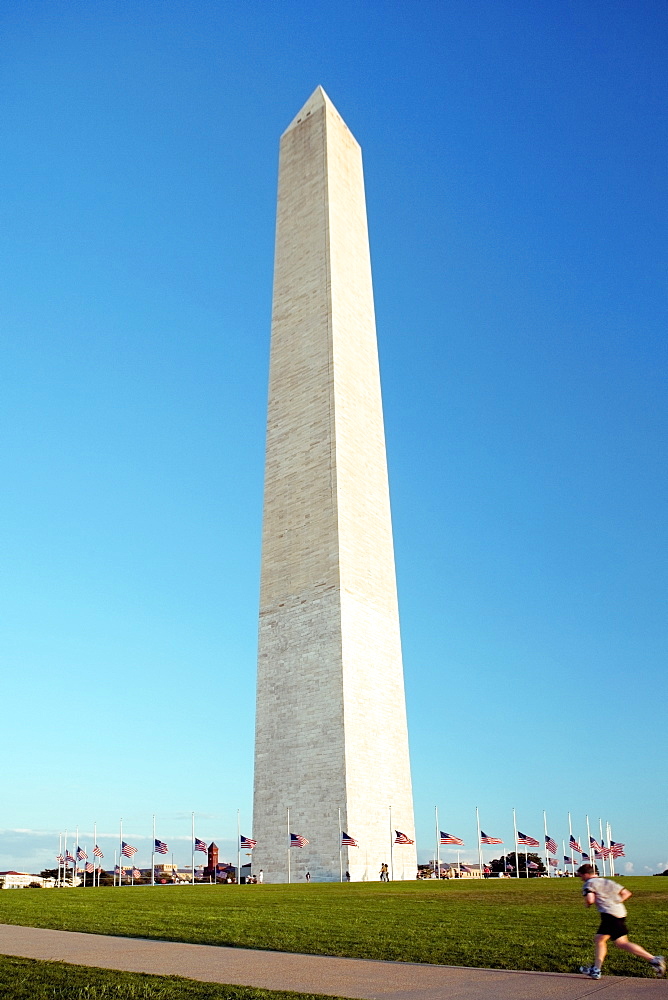 Low angle view of the Washington Monument, Washington DC, USA