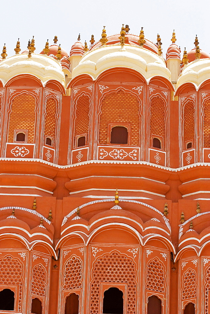 Facade of a palace, Hawa Mahal, Jaipur, Rajasthan, India