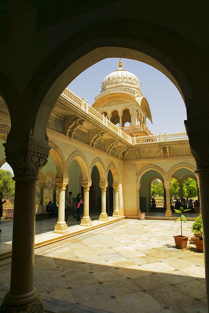 Columns in the courtyard of a museum, Government Central Museum, Jaipur, Rajasthan, India