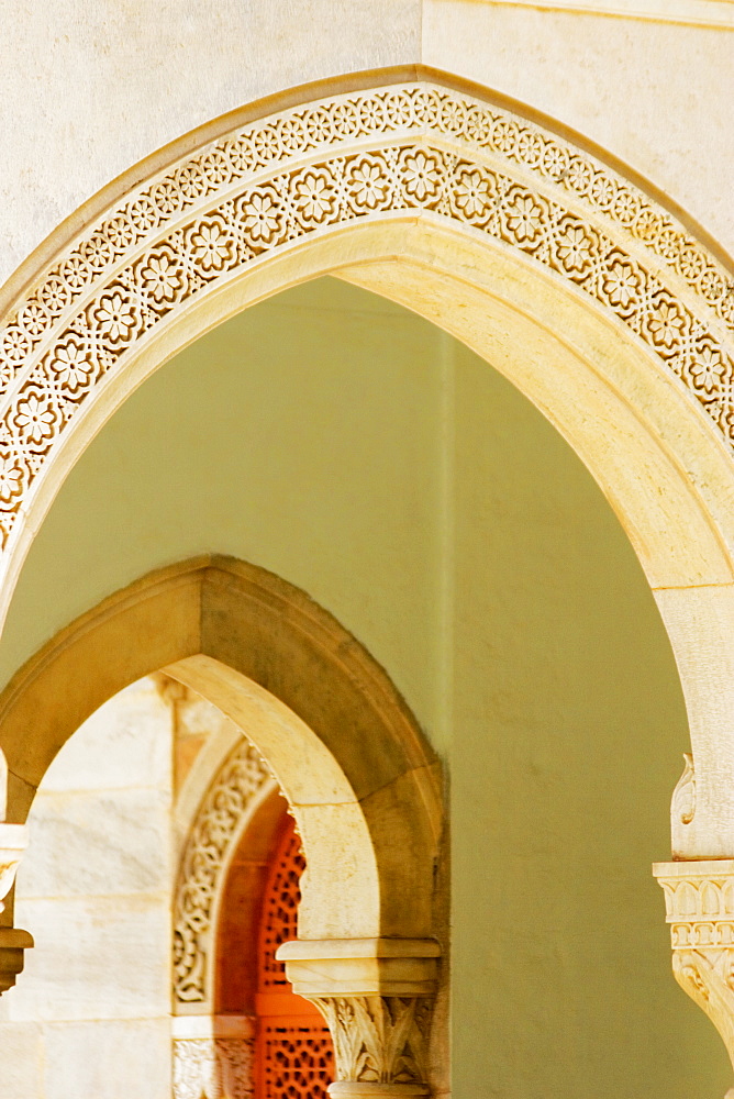 Arched corridor of a museum, Government Central Museum, Jaipur, Rajasthan, India