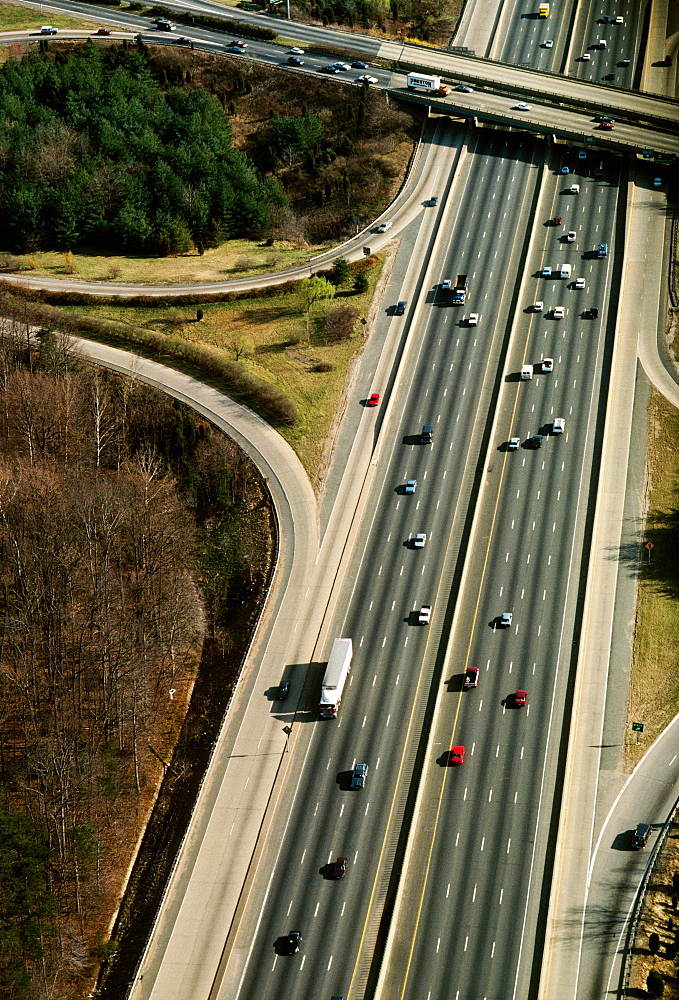 Aerial view of interstate surrounding, Washington , DC