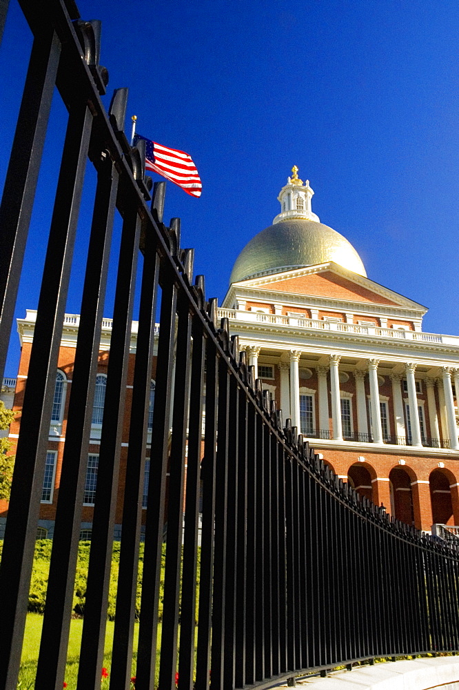 Low angle view of a building, Massachusetts State Capitol, Boston, Massachusetts, USA