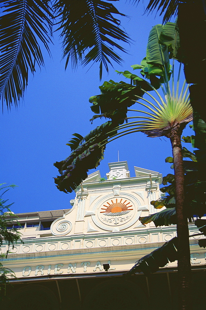 Low angle view of a hotel, The Oriental Bangkok, Bangkok, Thailand