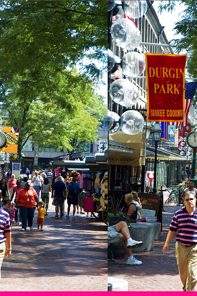 Group of people in a market, Boston, Massachusetts, USA