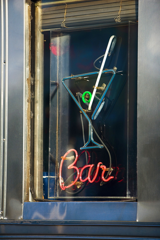 Close-up of the sign of a bar