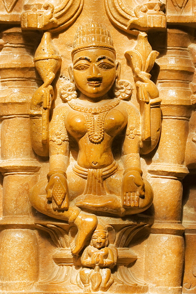 Close-up of a statue in a temple, Jaisalmer, Rajasthan, India