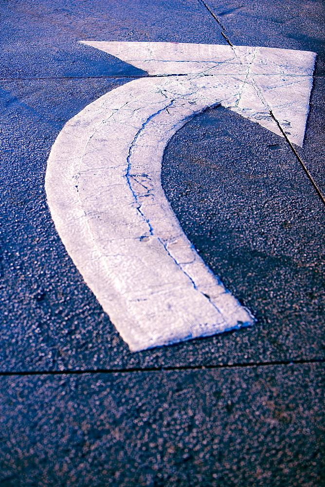 Close-up of an arrow sign