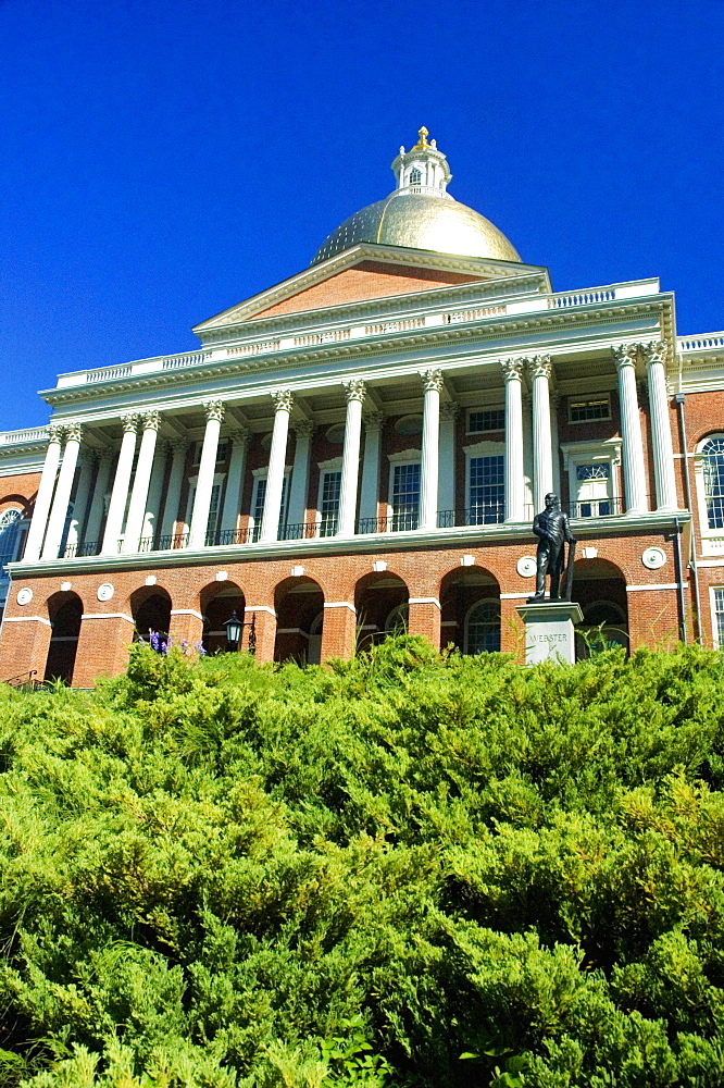 Low angle view of a building, Massachusetts State Capitol, Boston, Massachusetts, USA