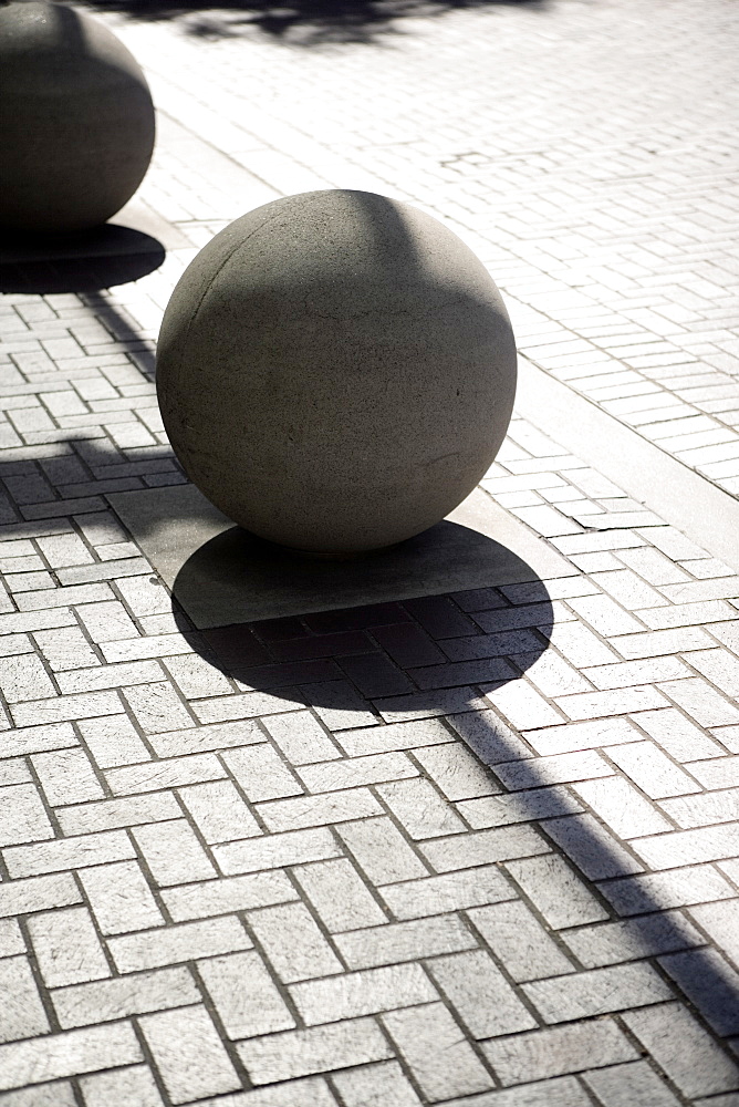 Close-up of stone spheres, Washington DC, USA