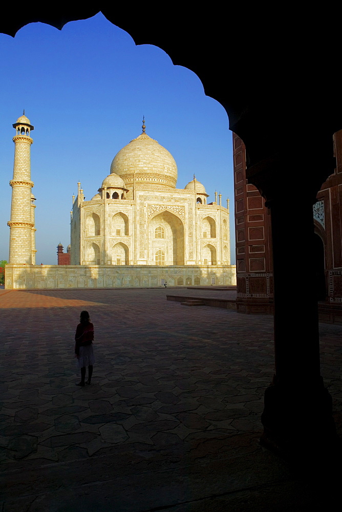 Taj Mahal seen through an archway, Agra, Uttar Pradesh, India