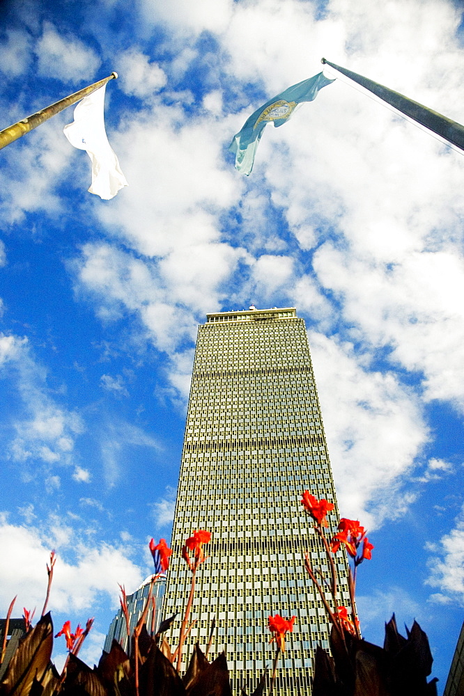 Low angle view of a buildings in a city, Prudential Tower, Boston, Massachusetts, USA