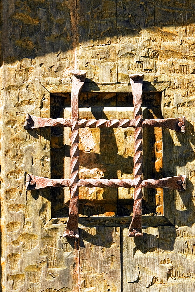 Close-up of a metal grate, Los Angeles, California, USA