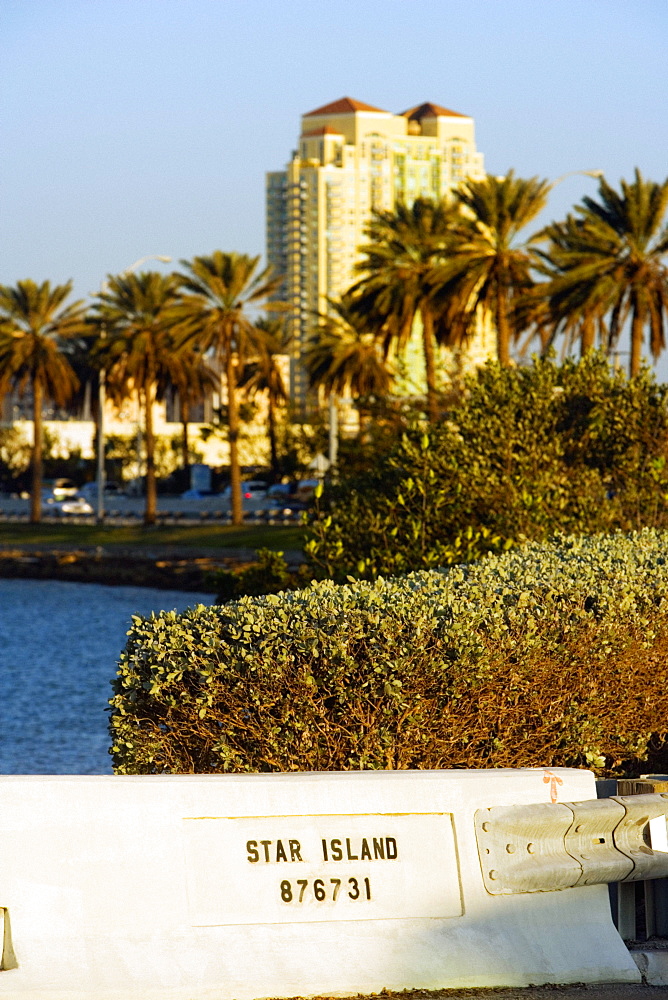 Close-up of an information board, Miami, Florida, USA