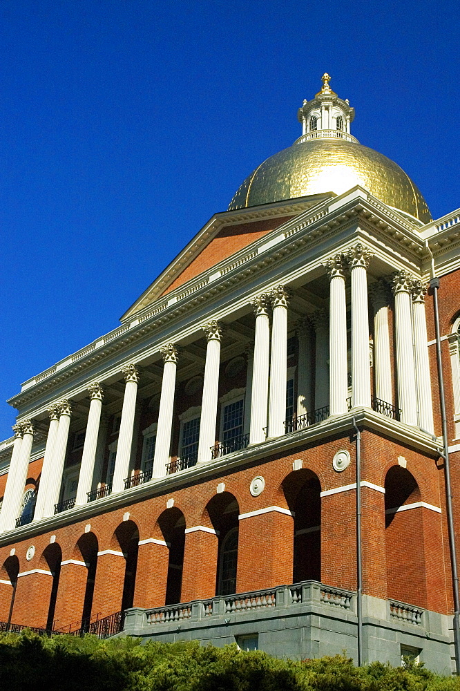 Low angle view of a building, Massachusetts State Capitol, Boston, Massachusetts, USA