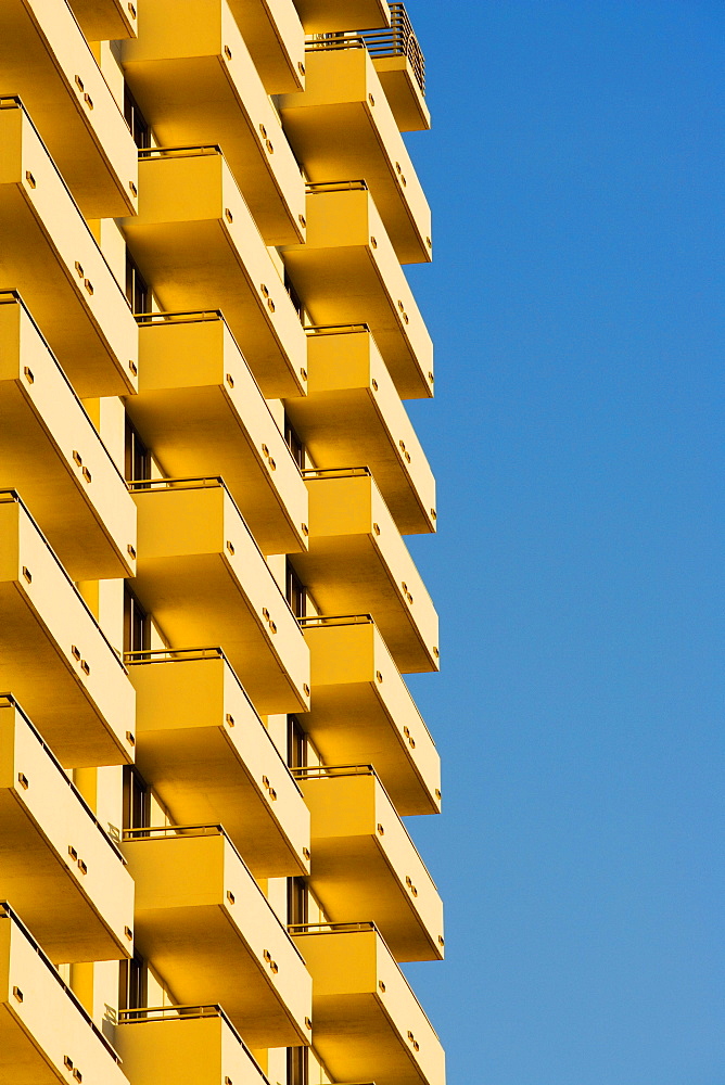 Low angle view of balconies in a building, Miami, Florida, USA