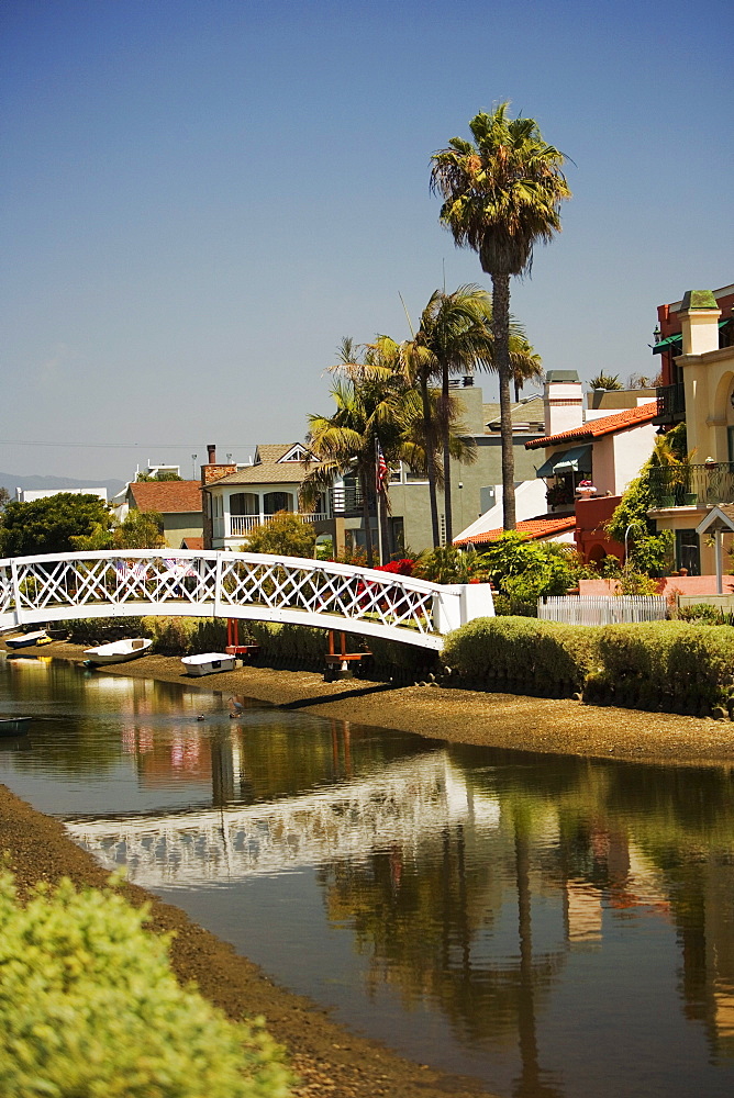 Bridge built over a canal, Venice, Los Angeles, California, USA