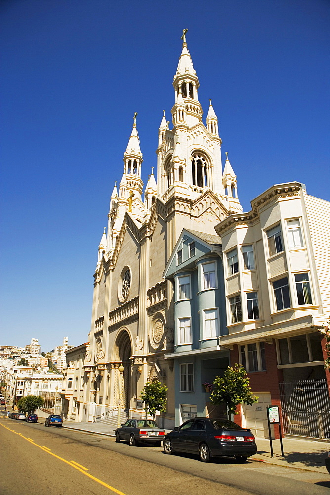 Church on a road, San Francisco, California, USA