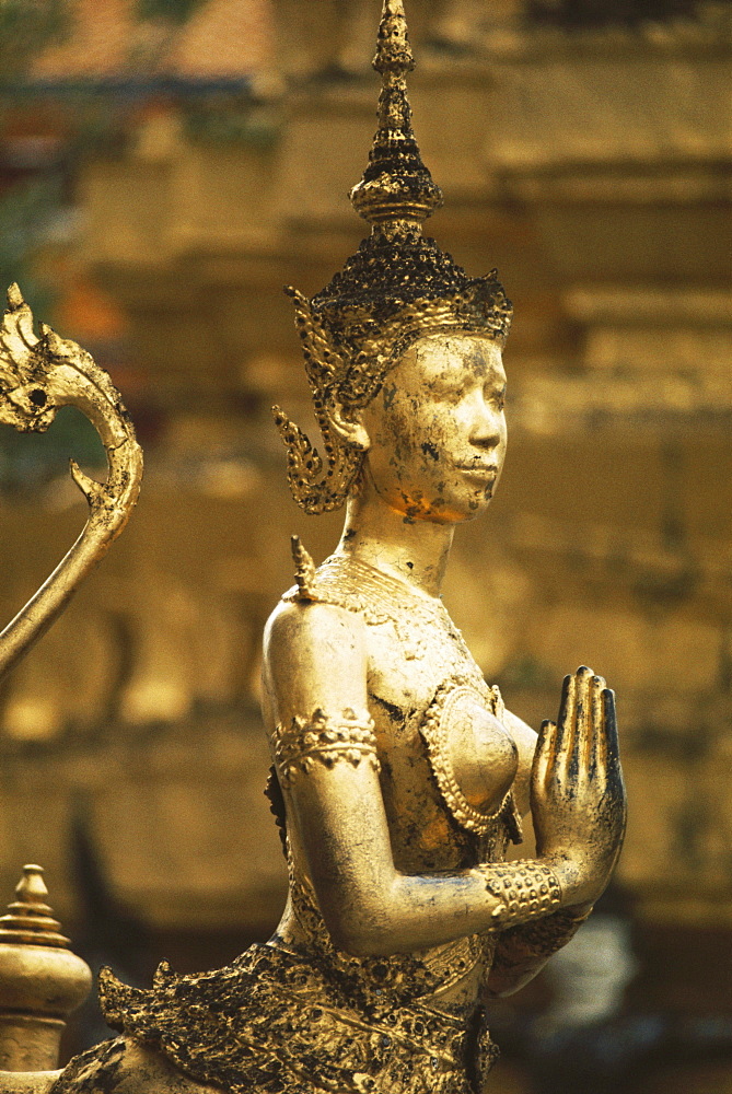 Close-up of a statue in a temple, Grand Palace, Bangkok, Thailand