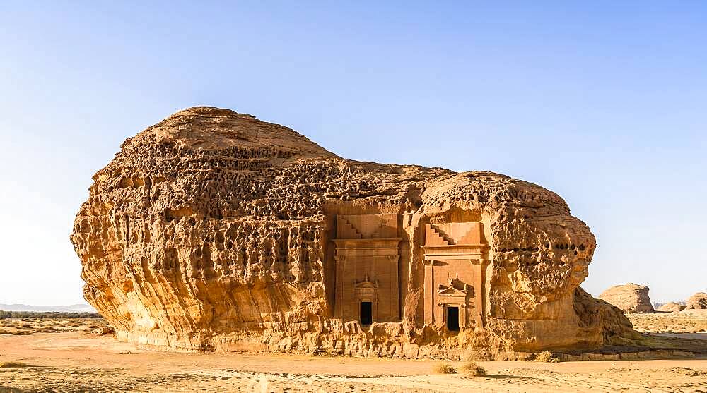 Hegra, also known as Madaﾒin Salih, or Al-?ijr, archaeological site, Nabatean carved rock cave tombs