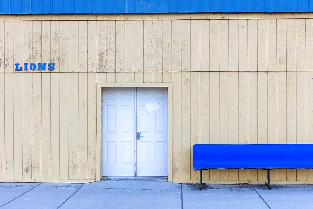 Lions Club building with closed door