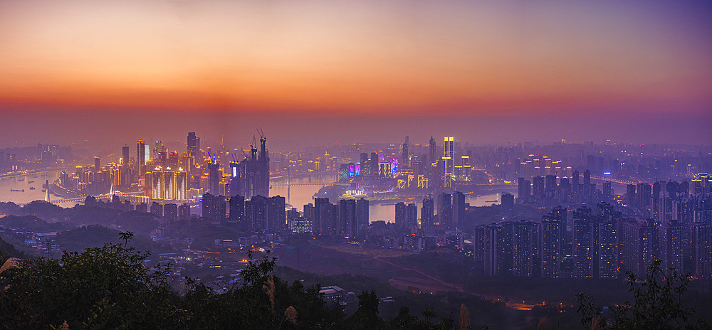 Modern skyline of Chongqing with Yangtze River.