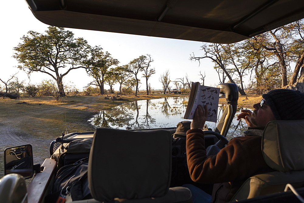 trees, reflection, Okavango Delta, Botswana