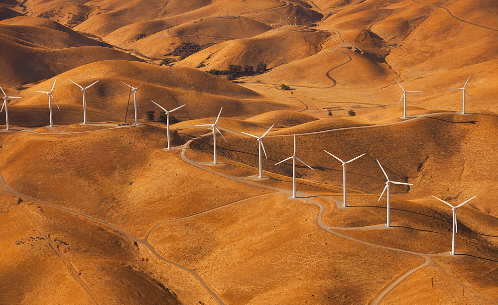 Wind generators in the landscape of the Altamira Pass, California, Altamira Pass, California, USA