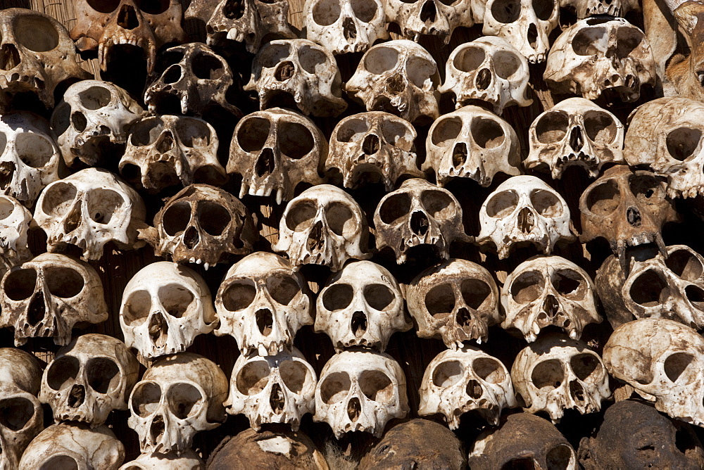 Skulls arranged in a head in Togo, Togo, Africa