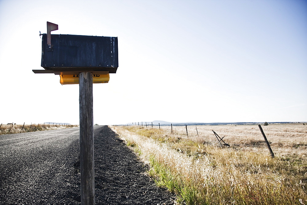 Mailbox on a country road in eastern Washington State, United States of America