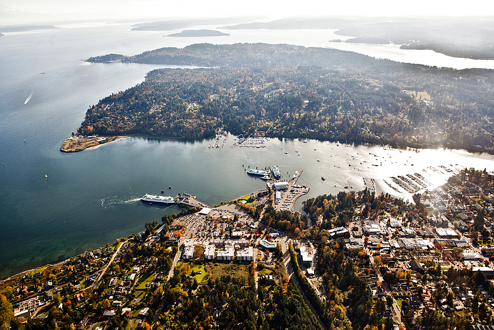 Ferry Docked At Bainbridge Island Terminal, Bainbridge Island, WA, United States of America