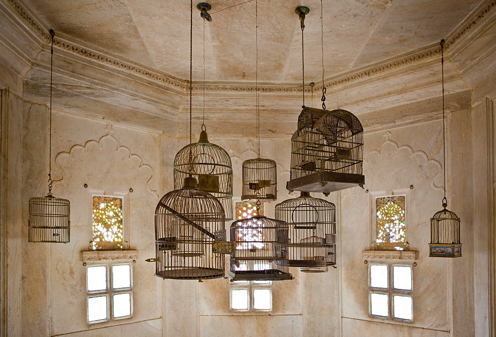 Empty Bird Cages in the City Palace, Udaipur, Rajasthan, India