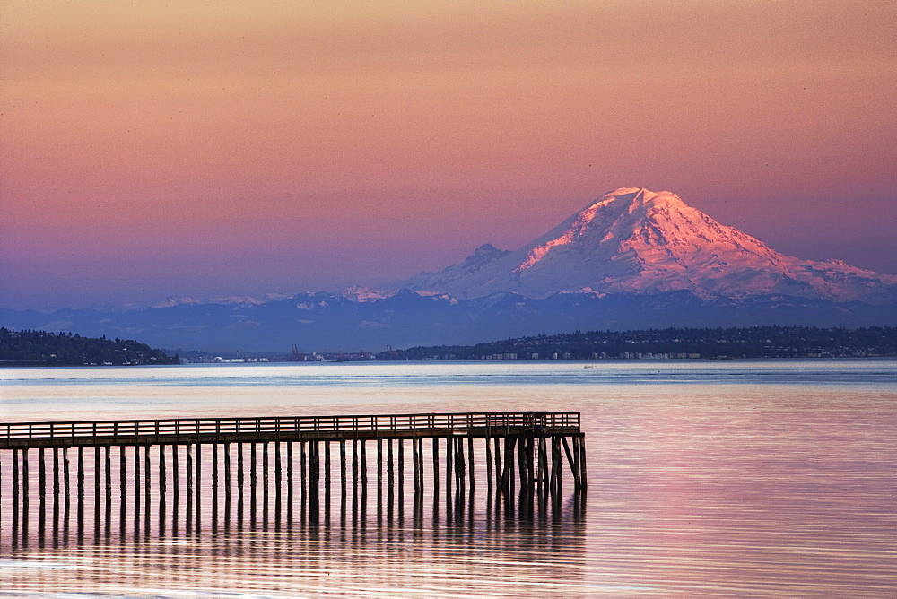 Dock, Pier and Mountain, Indianola, Washington, United States of America