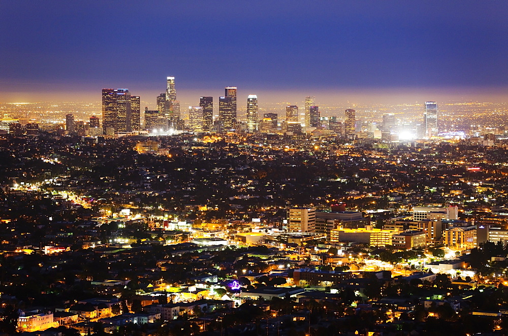 Large City at Night, Los Angeles, California, United States of America