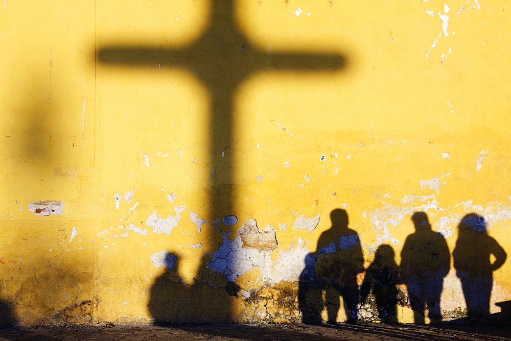 Shadow of Cross and People, Chiapas, Mexico