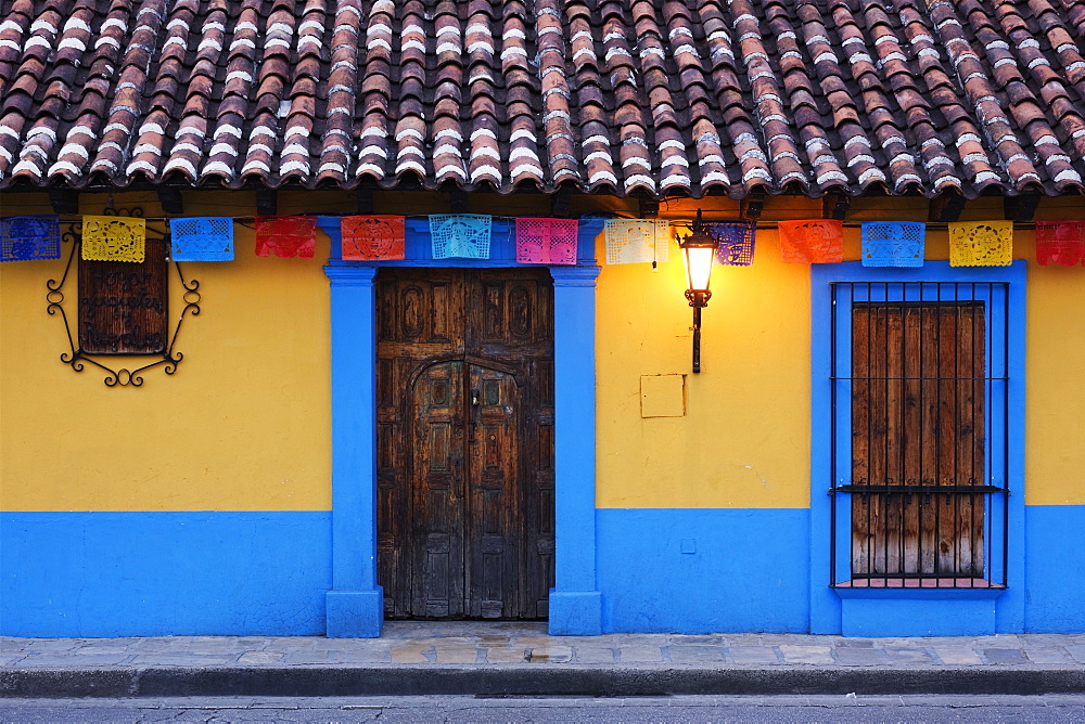 Colorful Colonial Architecture, Chiapas, Mexico