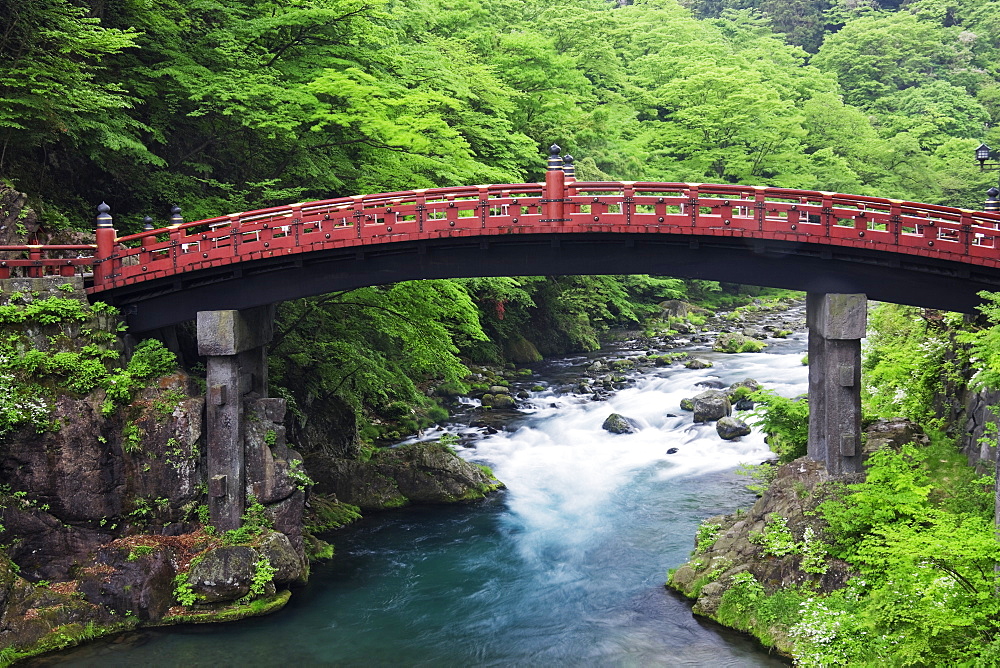 Asian Bridge Crossing a River, Nikko, Japan