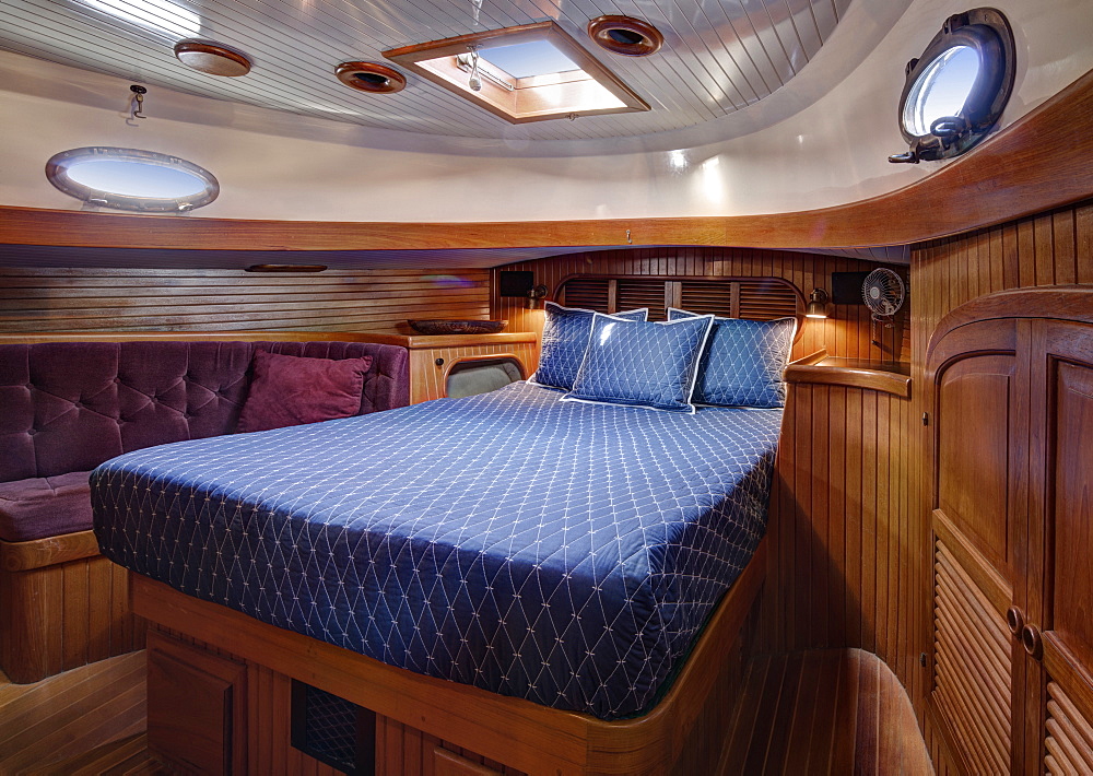 Sleeper in boat cabin