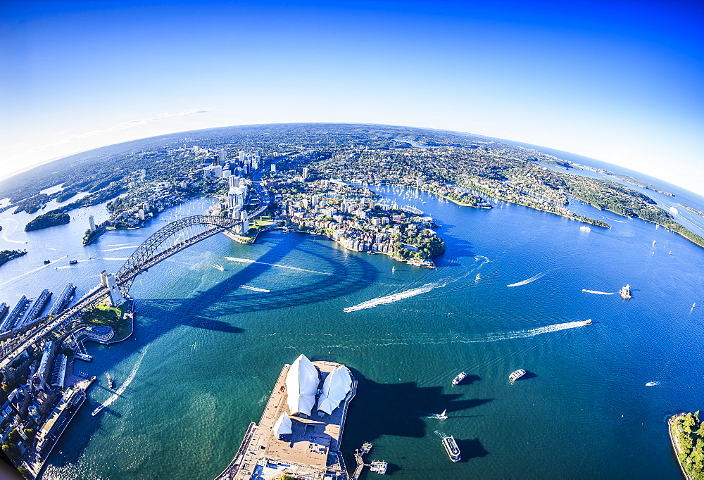 Aerial view of Sydney cityscape, Sydney, New South Wales, Australia