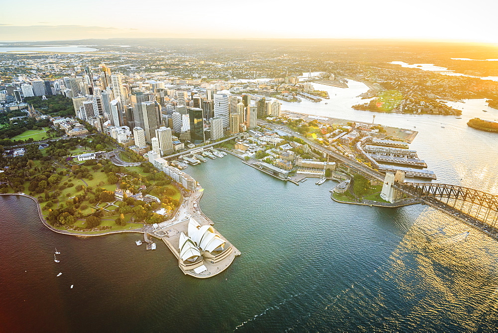 Aerial view of Sydney cityscape, Sydney, New South Wales, Australia