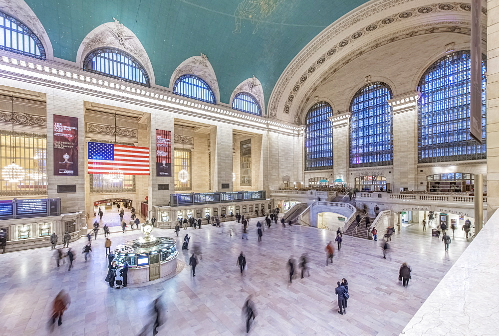 Blurred view of people in Grand Central station, New York City, New York, United States