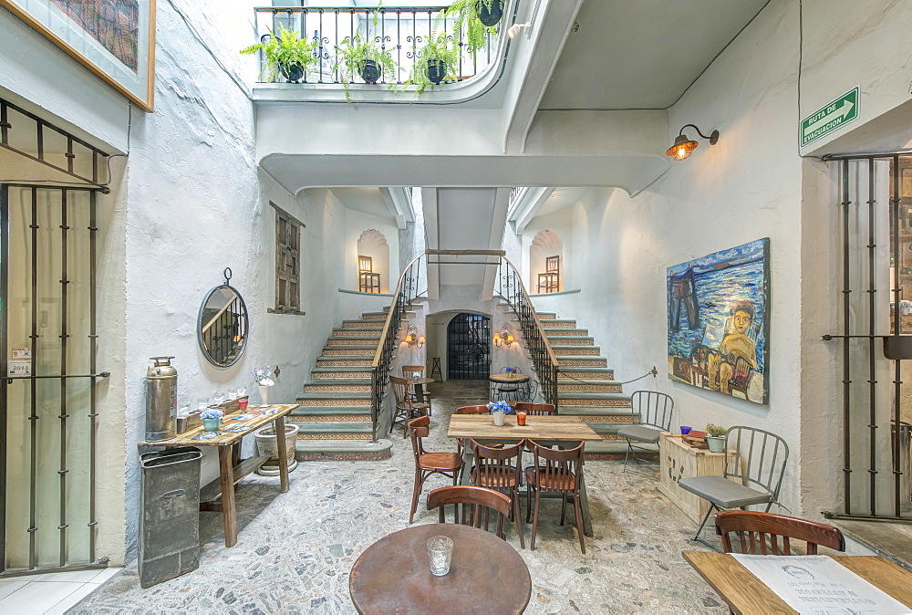 Balcony and staircase in traditional coffee shop