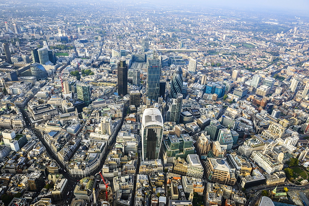 Aerial view of London cityscape, England