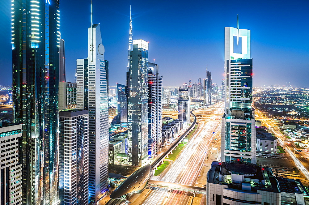 Aerial view of Dubai cityscape, United Arab Emirates, Dubai, United Arab Emirates