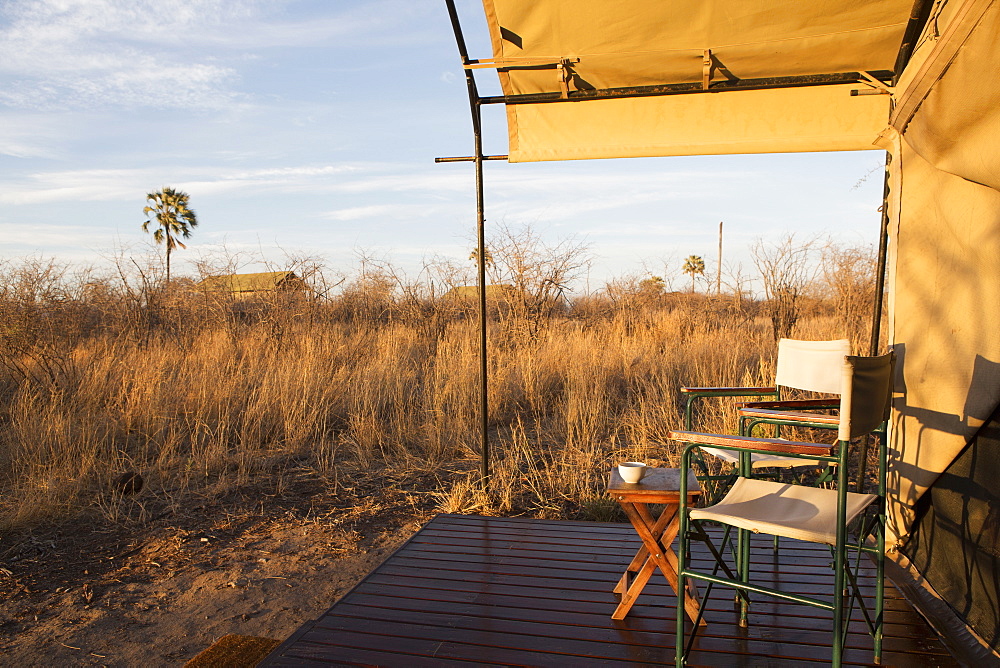 Tented camp in the Kalahari Desert