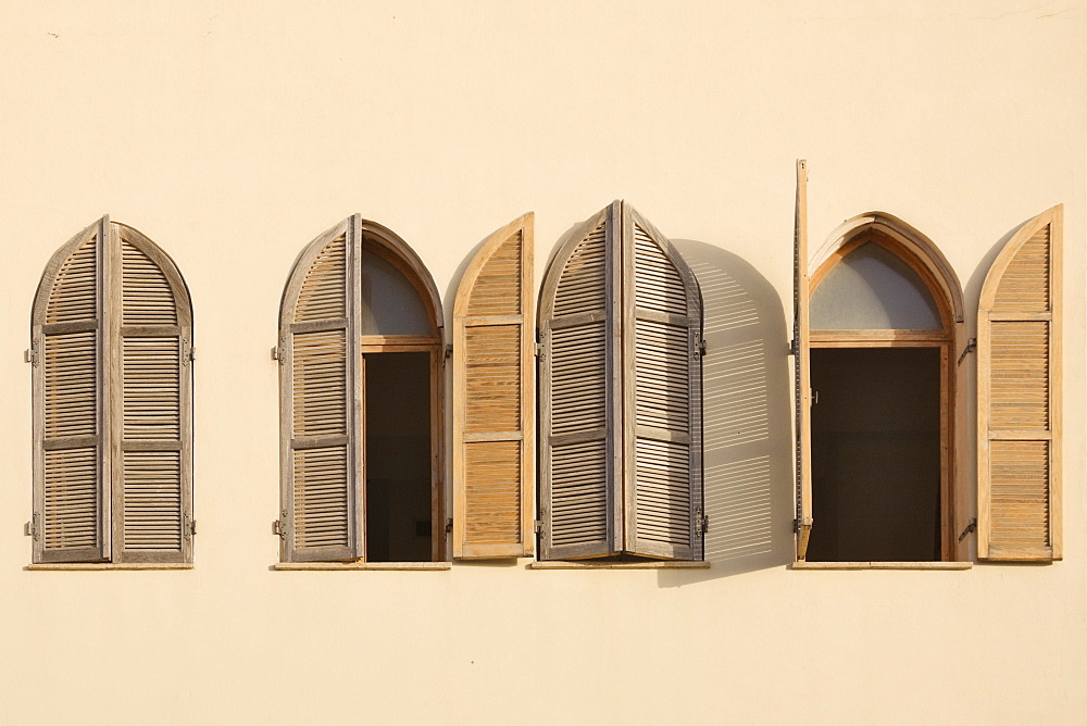 Row of Wooden Shutters, Jaffa Port, Tel Aviv, Israel, Tel Aviv, Jaffa Port, Tel Aviv, Israel