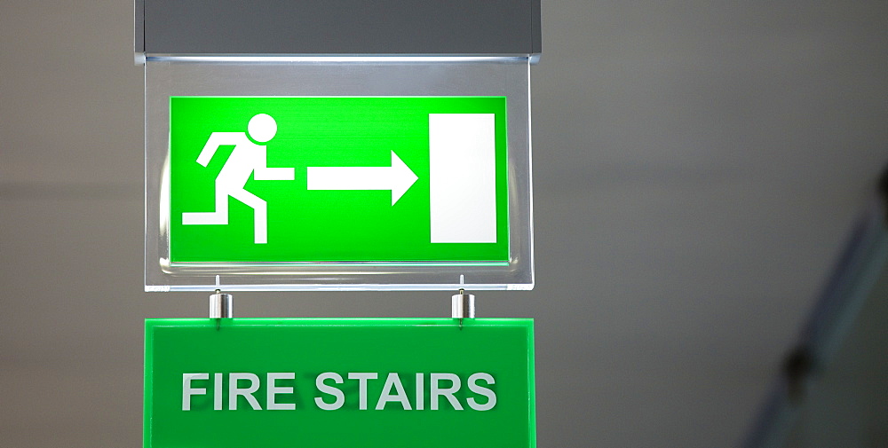 Lit emergency exit sign