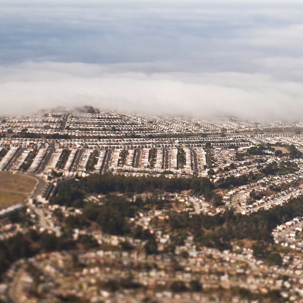 Suburbs with cloud cover