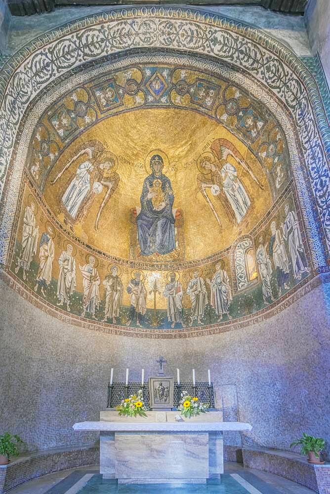 Low angle view of the dome of Trieste Cathedral, Italy.